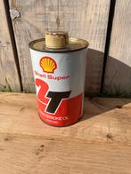 Vintage shell super 2 takt olie blik, Ophalen, Zo goed als nieuw