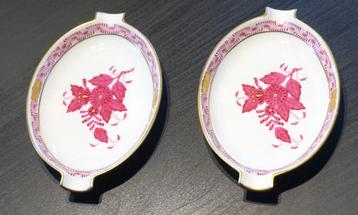 2 Cendriers en porcelaine de Herend peints à la main, Enlèvement ou Envoi