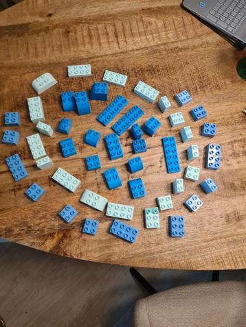 50 blocs Lego Duplo bleus, Enlèvement ou Envoi, Comme neuf, Briques en vrac, Duplo