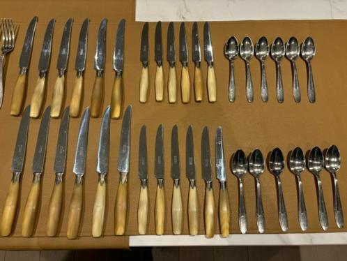 Antieke bestekkoffer met handvat uit been, Antiek en Kunst, Antiek | Bestek, Ophalen