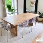Massief tafel hout, Huis en Inrichting, Ophalen, 100 tot 150 cm, Eikenhout, Rechthoekig