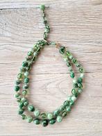 Dubbele groene halsketting, Handtassen en Accessoires, Kettingen, Verzenden, Gebruikt, Groen, Kunststof