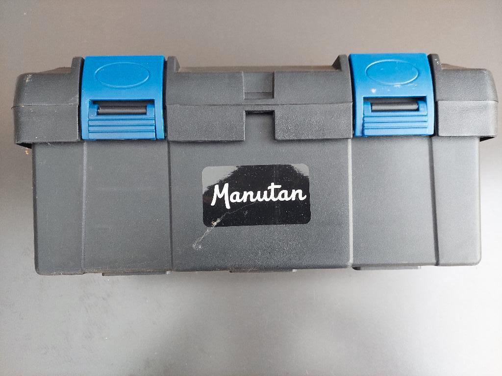 Gereedschapskist in harde plastic - MANUTAN, Doe-het-zelf en Bouw, Kratten en Dozen, Gebruikt, Overige typen, Minder dan 50 cm