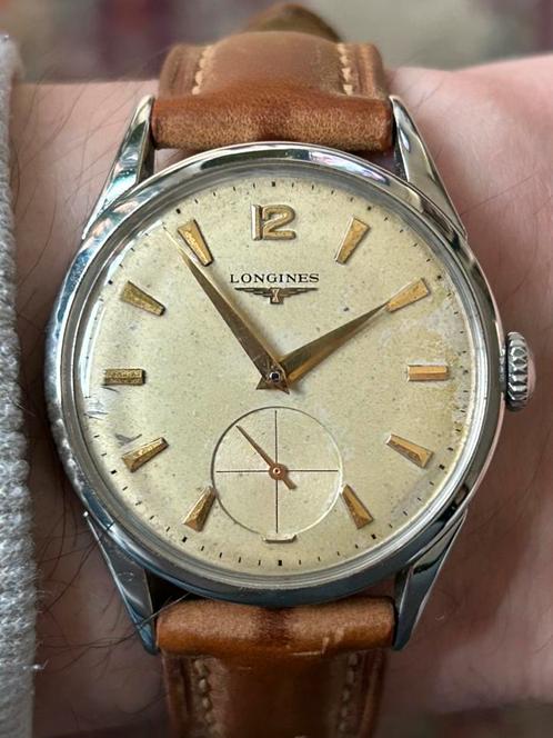 LONGINES Vintage horloge, Handtassen en Accessoires, Horloges | Antiek, Polshorloge, Longines, Staal, 1930 tot 1960, Met bandje