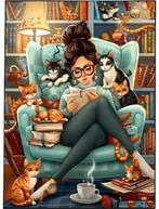 Peinture au diamant pour chambre à chat 30x20cm (ronde), Enlèvement ou Envoi, Neuf, Bricolage