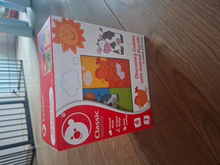 Houten Classic World Discovery Cubes – dierpuzzel, Kinderen en Baby's, Speelgoed | Houten speelgoed, Nieuw, Ophalen