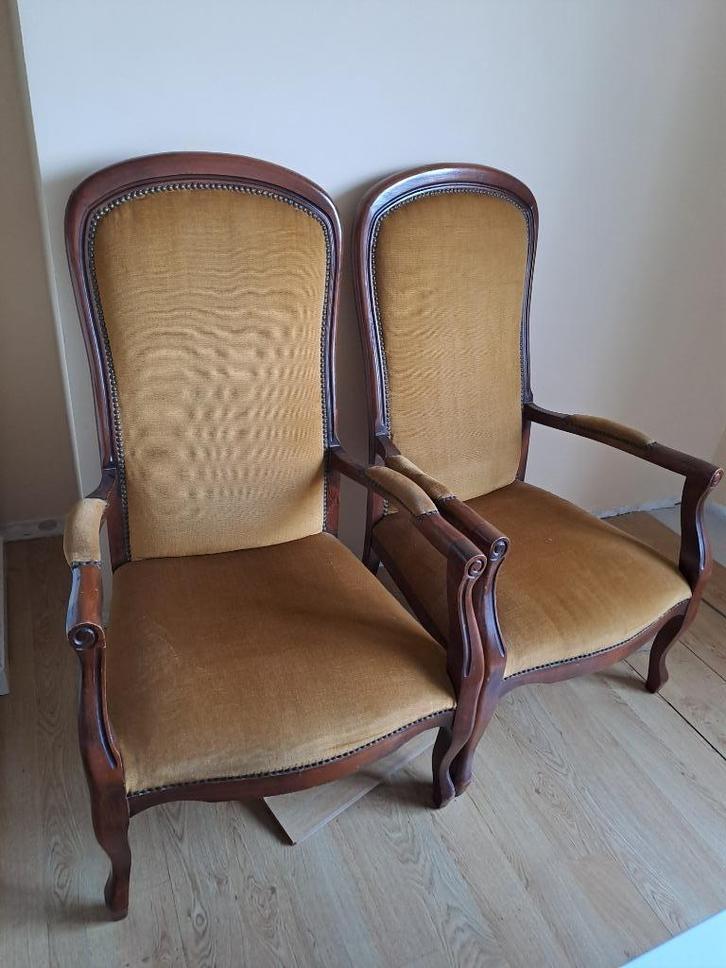 Zetel Stoeltjes Oker, Antiek en Kunst, Antiek | Meubels | Stoelen en Sofa's, Ophalen