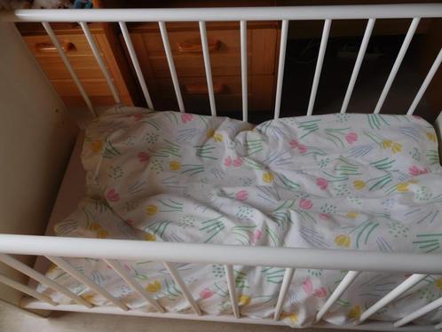 Dekbed en lakentjes kinderbedje, Kinderen en Baby's, Kinderkamer | Beddengoed, Gebruikt, Overige typen, Wit, Ophalen