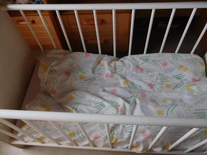 Dekbed en lakentjes kinderbedje, Kinderen en Baby's, Kinderkamer | Beddengoed, Gebruikt, Overige typen, Wit, Ophalen