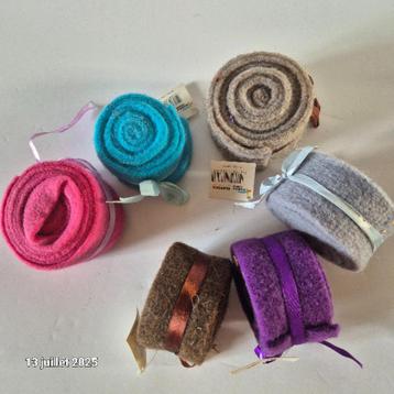 Vilten wollen lint, 5 cm, 1,40 m in verschillende kleuren beschikbaar voor biedingen