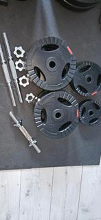 Halterset en gewichten, Sport en Fitness, Ophalen, Zo goed als nieuw, Buik, Halterset