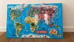 Magnetische wereldkaart Janod, Ophalen, Meer dan 50 stukjes, Zo goed als nieuw, Van hout