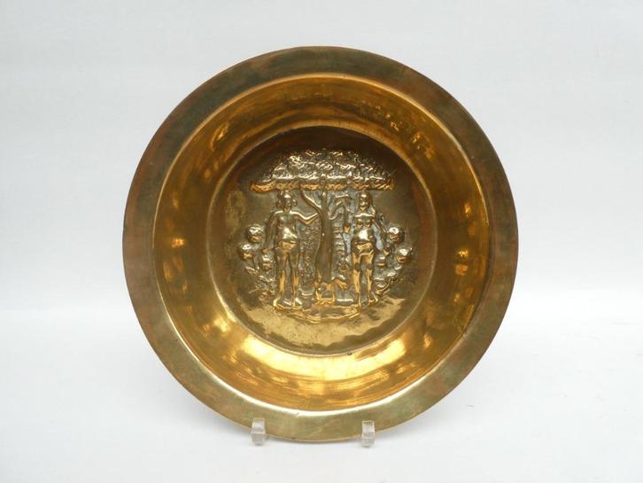 Diepe offerandeschaal "Adam en Eva" Nürnberg ca 1600, Antiek en Kunst, Antiek | Religieuze voorwerpen, Ophalen