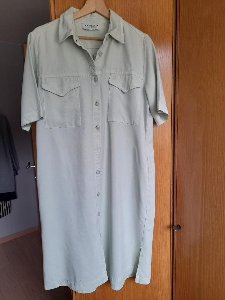 Kleed Nathalie Vleeschouwer groen maat M, Kleding | Dames, Jurken, Zo goed als nieuw, Maat 38/40 (M), Groen, Onder de knie, Ophalen of Verzenden