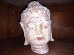 Ancienne tête polychrome de Bouddha chinois oriental., Enlèvement ou Envoi, Comme neuf