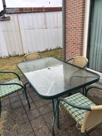 Tuintafel met 4 stoelen, Tuin en Terras, Ophalen, Zo goed als nieuw