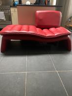 Vintage lederen loungebank, Huis en Inrichting, Zetels | Zetels en Chaises Longues, Ophalen, Gebruikt