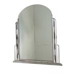 Art Deco spiegel met geslepen glas in aluminium lijst, jaren, Verzenden