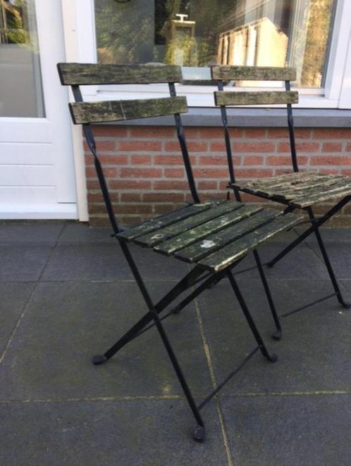TE KOOP: 2-delig bistrosetje, Tuin en Terras, Tuinstoelen, Gebruikt, Metaal, Ophalen
