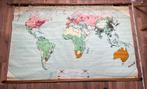 Oude schoolkaart - wereld, Antiek en Kunst, Antiek | Schoolplaten, Ophalen, Aardrijkskunde