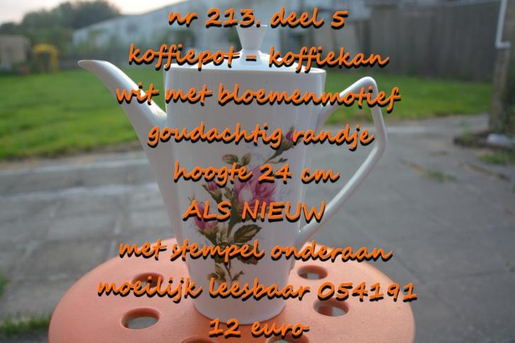 213. koffiepot deel 5 , ALS NIEUW, Verzamelen, Porselein, Kristal en Bestek, Zo goed als nieuw, Overige typen, Overige materialen