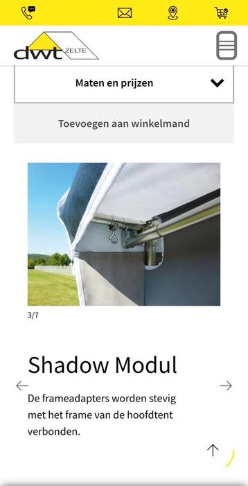 Te koop voortentluifel DWT shadow maat 16, Enlèvement