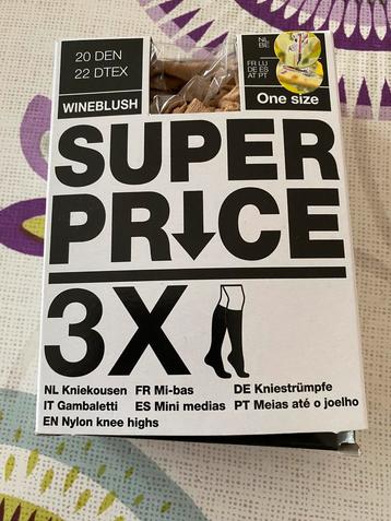Kniekousen -Wineblush - 3 x of 3 paar - one size fits all beschikbaar voor biedingen