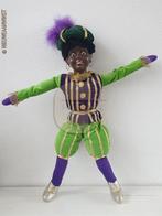 Authentieke V&D etalage zwarte Piet pop - 60cm, groen/paars, Envoi, Comme neuf