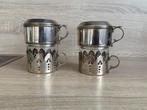 2 tasses à café + filtres métal argenté Vintage, Antiquités & Art, Argent, Enlèvement ou Envoi
