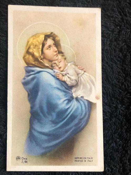Devotie prentje AR Dep. Z9 Maria en baby jezus 6x10,5cm, Verzamelen, Religie, Zo goed als nieuw, Christendom | Katholiek, Kaart of Prent