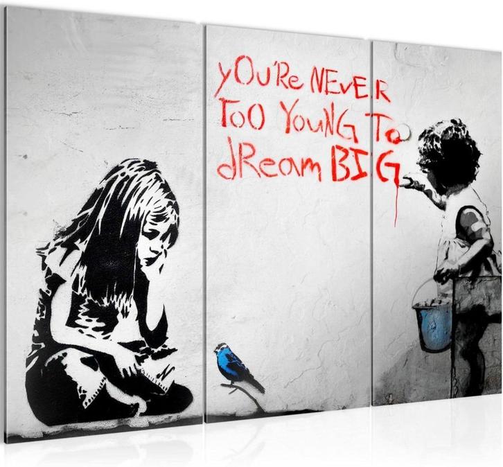 Canvas schilderij Banksy Dream BIG 130 x 80 cm, Antiek en Kunst, Kunst | Designobjecten, Verzenden