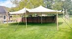Stretchtent 10x12.5 met lussen zandkleur, Ophalen of Verzenden, Zo goed als nieuw