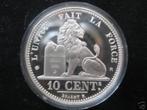 België: 10 cent 1832 FR in zilver ( PROOF) + MEDAILLESLAG, Postzegels en Munten, Verzenden, Zilver, Losse munt, Zilver