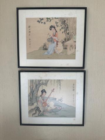 Chinese taferelen op zijde 2stuks beschikbaar voor biedingen