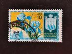 San Marino 1953 - bloemen - iris, Ophalen of Verzenden, Gestempeld
