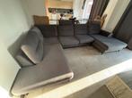 Salon en nubuck gris, Huis en Inrichting, Ophalen, Overige materialen, Hoekbank, 300 cm of meer