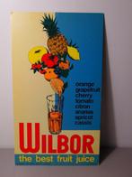 Wilbor fruitsap pankarte 1969, Verzamelen, Verzenden, Gebruikt, Reclamebord