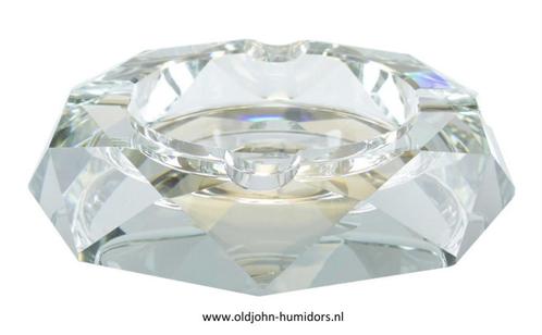 SAB16 SIGAARASBAK GLAS ZILVER,  4 LEGGERS - DIAMETER 18 cm!, Verzamelen, Rookartikelen, Aanstekers en Luciferdoosjes, Nieuw, Asbak