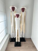 3 houten beelden, Antiek en Kunst, Kunst | Beelden en Houtsnijwerken, Ophalen