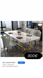 TABLE À MANGER LUXE 900€ : Marbre & Acier Or, Maison & Meubles, Tables | Tables à manger, Enlèvement, Comme neuf