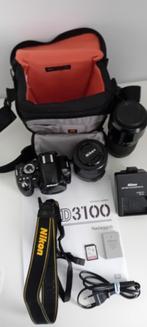 Nikon D3100 met 2 lenzen, Audio, Tv en Foto, Foto | Cameratassen, Ophalen of Verzenden, Zo goed als nieuw