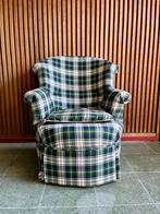Tartan fauteuil (geel, groen, blauw), Ophalen