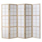 Kamerscherm roomdivider hout shoji 5 delig inklapbaar Nature, Maison & Meubles, Accessoires pour la Maison | Paravents d'intérieur