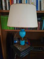 Oude blauwe opaline lamp en messing, Antiek en Kunst, Ophalen