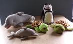 knuffels 2 dolfijnen; 2 schildpadjes, 1 pinguin (ook apart), Kinderen en Baby's, Speelgoed | Knuffels en Pluche, Overige typen