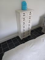 LOBERON WITTE HOUTEN LADEKASTJE ANTIEK-FINISH, Huis en Inrichting, Ophalen, 5 laden of meer, 100 tot 150 cm, Nieuw