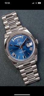 Rolex day date blue 40 mm, Comme neuf, Montre-bracelet, Enlèvement ou Envoi, Acier