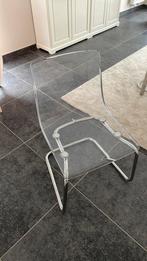 Glazen tafel + 6 stoelen “Tobias”, Huis en Inrichting, Ophalen, Gebruikt