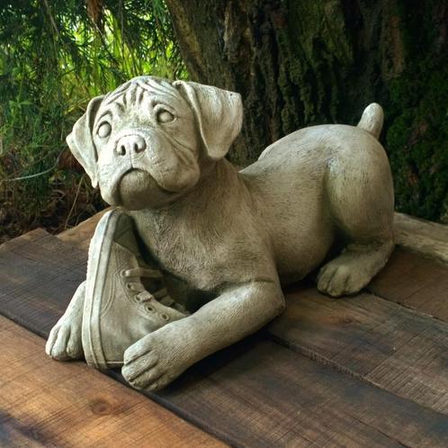 Betonnen tuinbeeld - hond boxer, Tuin en Terras, Tuinbeelden, Nieuw, Dierenbeeld, Beton, Ophalen of Verzenden
