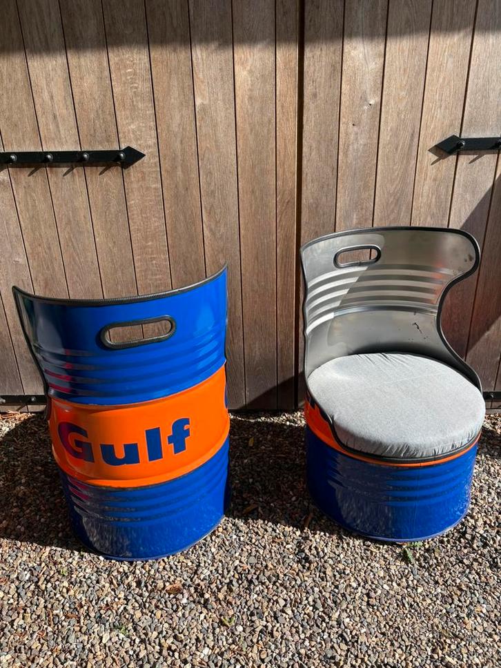 Gulf stoelen mancave paddock olievat, Auto diversen, Auto-accessoires, Zo goed als nieuw, Ophalen